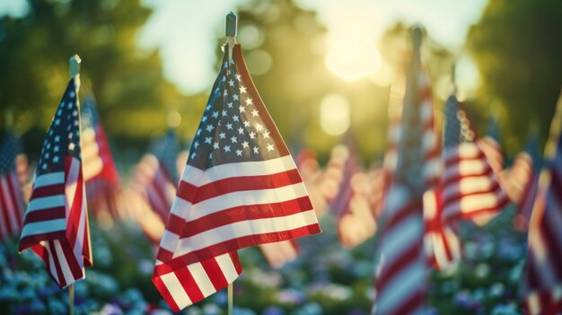 American flags raised for holiday celebrations