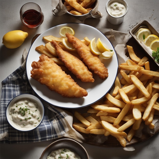 Photo american food photography fish amp chip