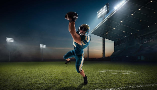 Photo american football american football player in professional sport stadium