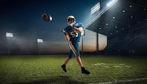 American football American football-speler in professioneel sportstadion