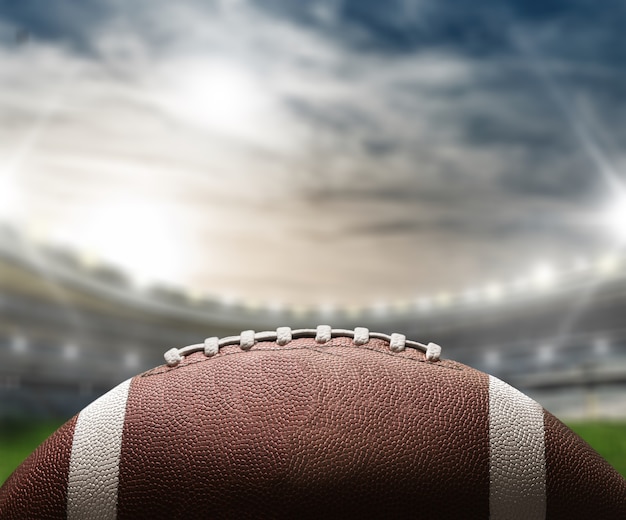 American football ball, close-up view