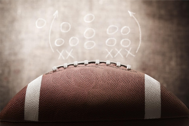 Photo american football ball closeup view