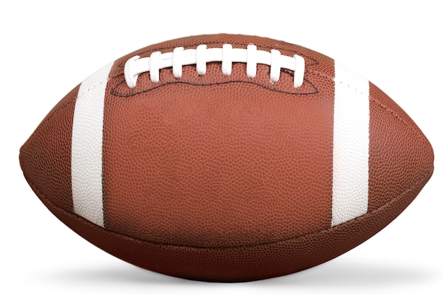 Pallone da football americano isolato su sfondo bianco