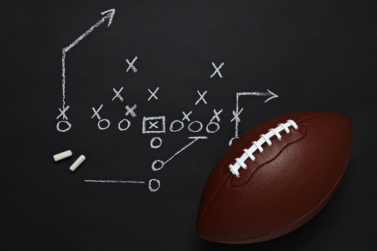 Photo american football concept of super bowl and american football