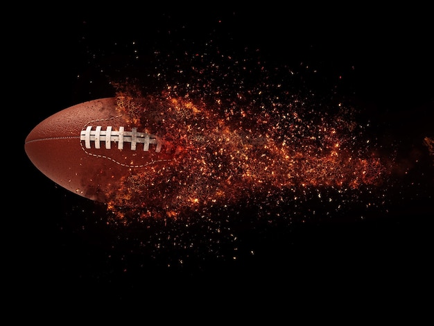 American football and fire explosion