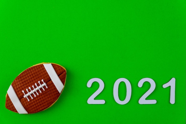 American football game season background for 2021. American sport concept.