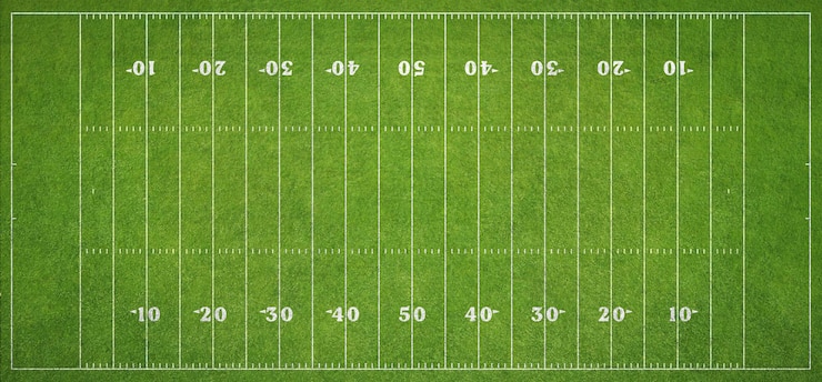 Photo american football grass field top view
