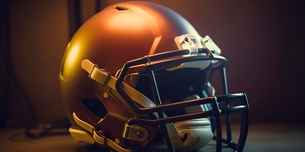American football helmet on dark background ai generated