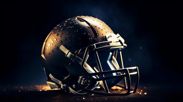 American football helmet near blurred background Generative AI