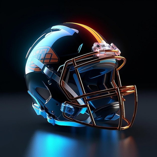 An american football helmet with neon lights on it