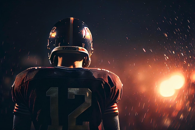 Photo american football player in a american football game generative ai
