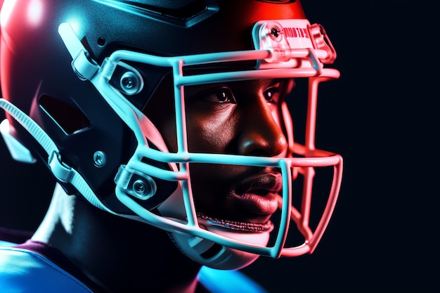 An american football player close up background