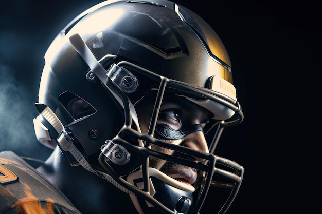 American Football Player in helmet studio AI generated