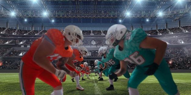 american football player in professional stadium