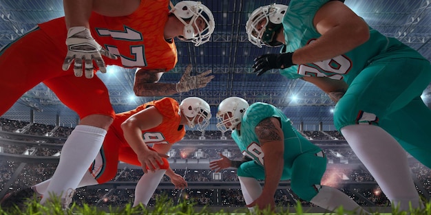 american football player in professional stadium
