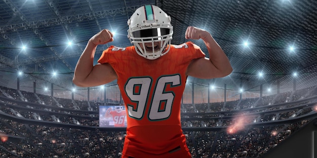 american football player in professional stadium