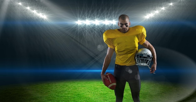 american football  player standing in stadium