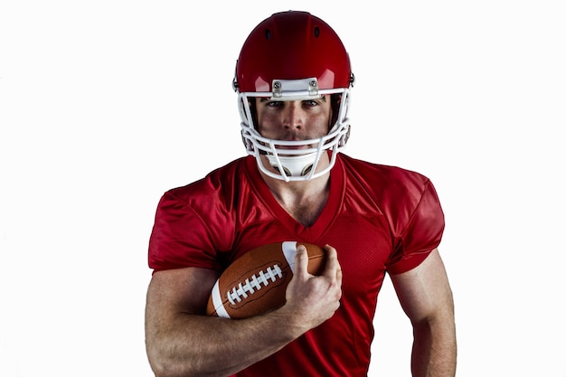 Photo american football player with ball