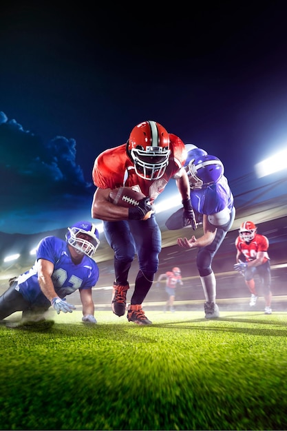 Photo american football players in the action jn grand arena