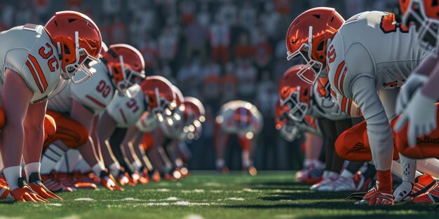 Foto giocatori di football americano sul campo ai generativa