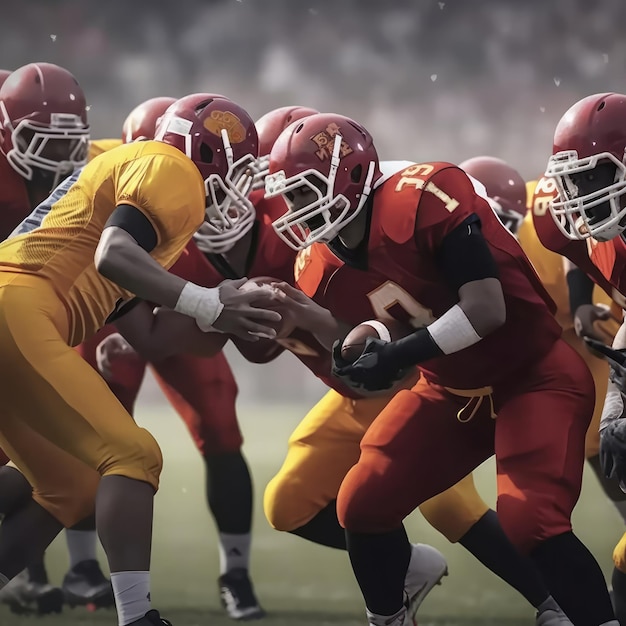 American football players in a game generative ai