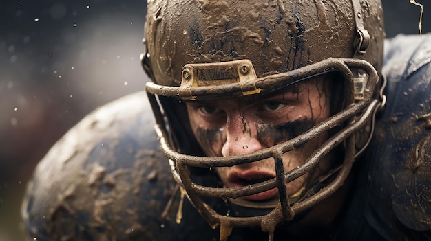 American football players playing match