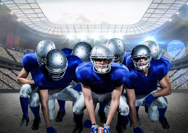 american football players in stadium