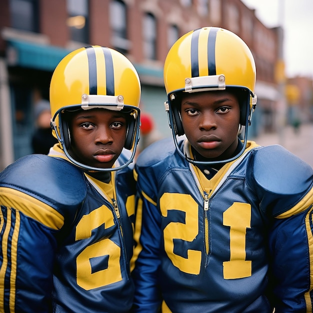 American football players in uniforms