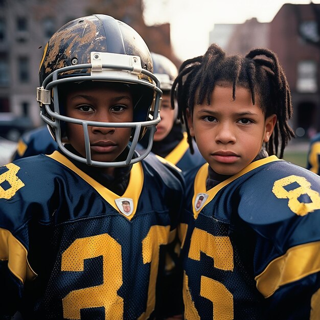 American football players in uniforms