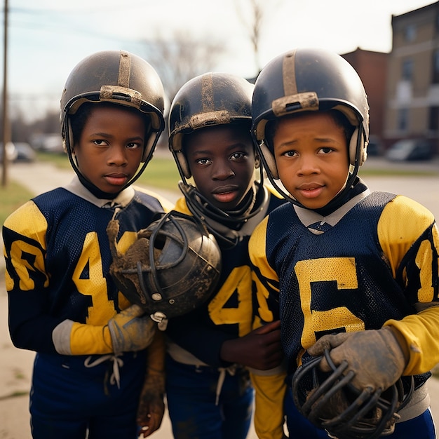 American football players in uniforms