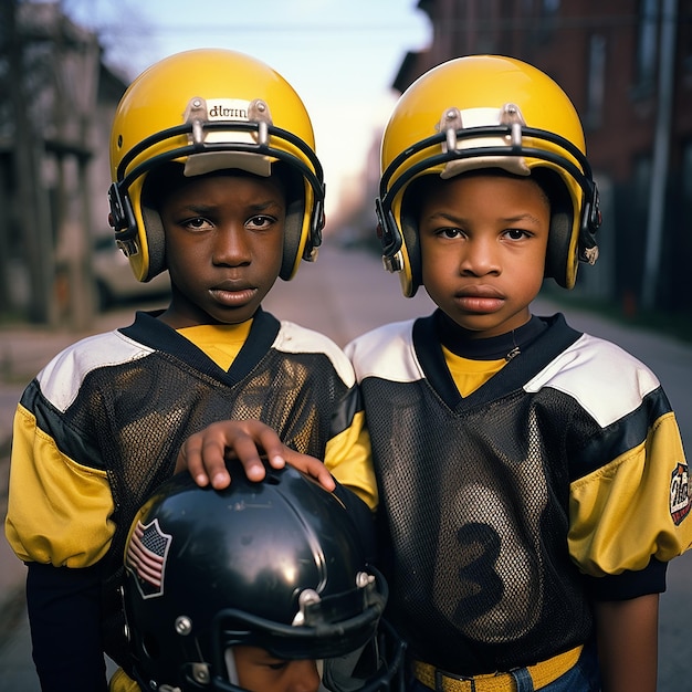 American football players in uniforms