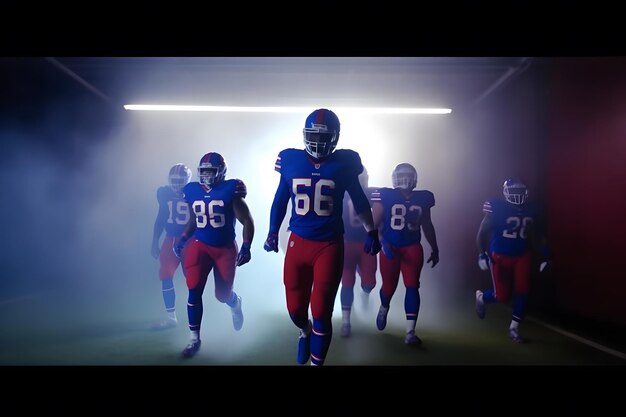 Foto american football sportman speler op het stadion neuraal netwerk ai gegenereerde kunst