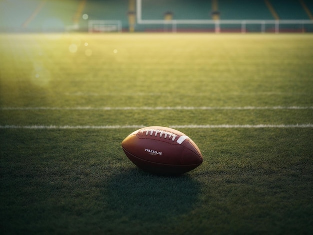 Foto american football stadion voetbalveld met ballen