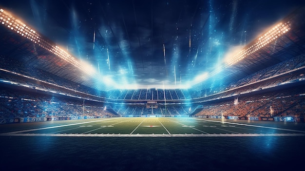 Nighttime Football Stadium Under Overcast Sky Image & Design ID 0000544583  