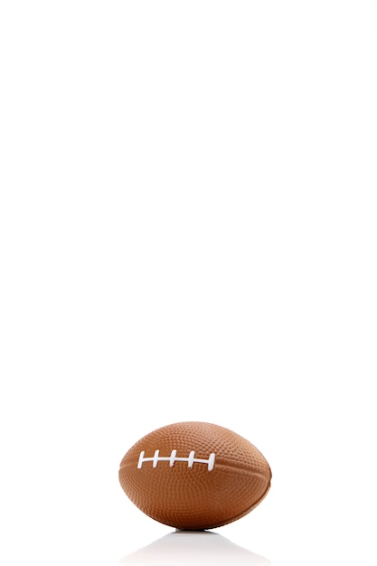 American football white background, close-up