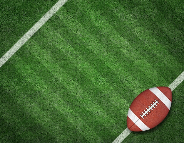 American Football with Yard Line on American Football Field
