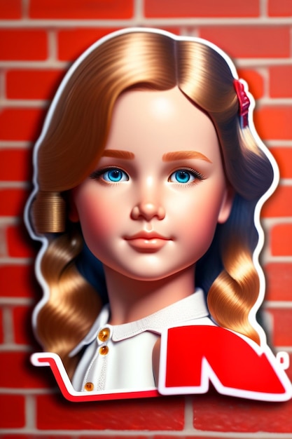 American Girl doll and Ken sticker