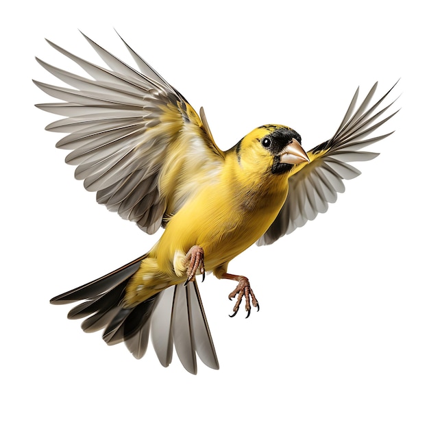 American Goldfinch vogel met witte achtergrond