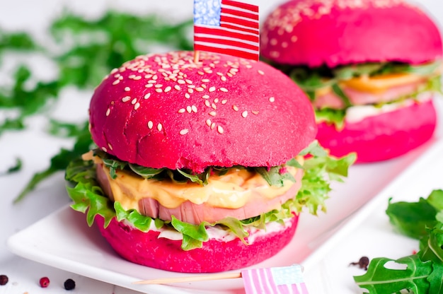 American grilled hamburger