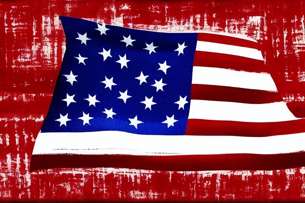 Photo american grunge textured flag background