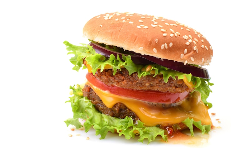 Photo american hamburger isolated
