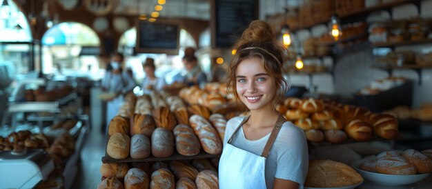 American happy woman retail seller clothing store small business owner supervisor looking at camera