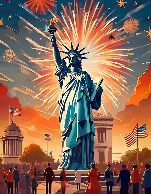 american independence day illustration