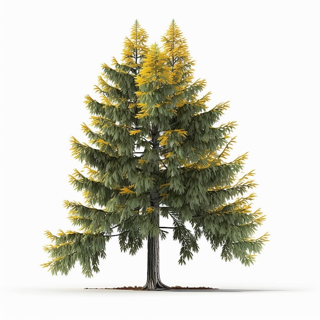 American Larch tree isolated white background AI Generated image