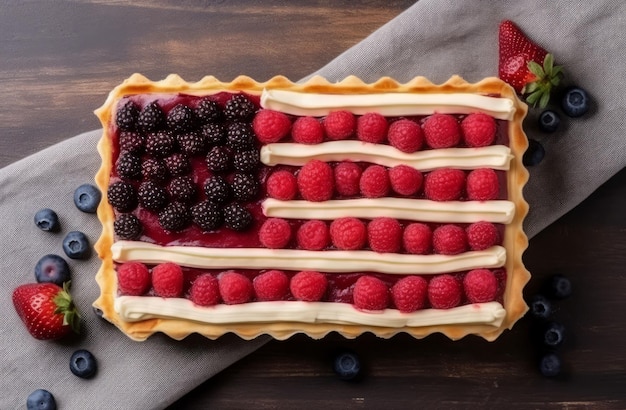 American pie Food cake usa flag Generate Ai