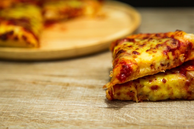 American pizza with pepperoni.