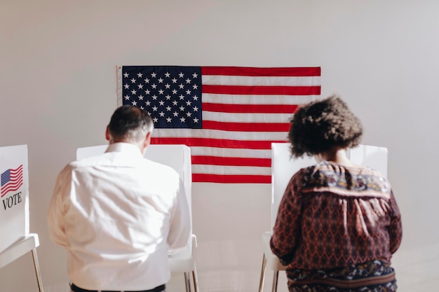 American at a polling booth