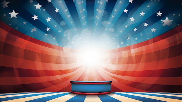 American presidential election background with podium debate