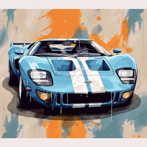 American Racing Car Ford GT40 on White Night Custom Awards