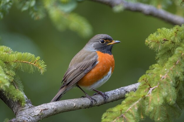 American Robin gezeten in een boom